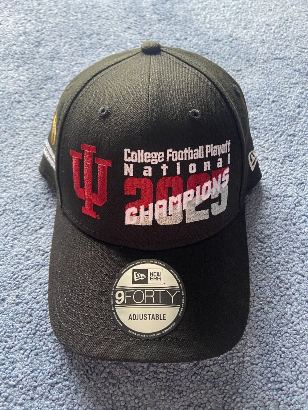 New Era Black Adjustable Indiana Hoosiers CFP 2025 National Champions Hat NWT